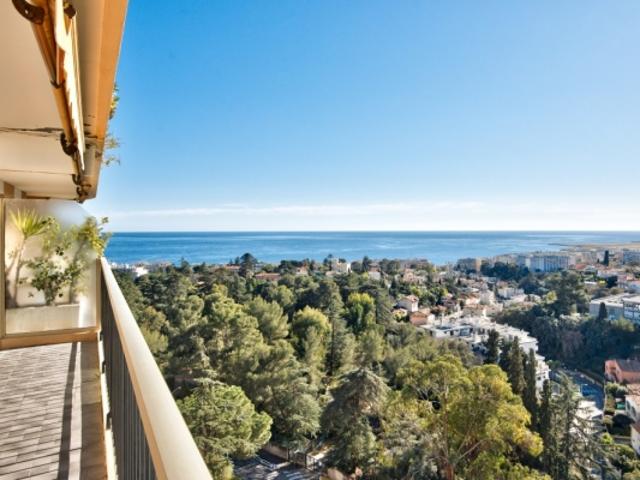 NICE FABRON APPARTEMENT 3 PIECES DE 80.74M² A VENDRE PRESTIGIEUSE RESIDENCE VUE MER TERRASSE GARAGE CAVE