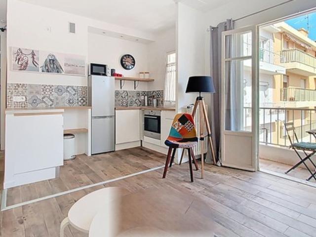 NICE RIQUIER JOLI STUDIO MEUBLE DE 26M² A LOUER CALME BALCON CAVE PROCHE TRAM ET COMMERCES