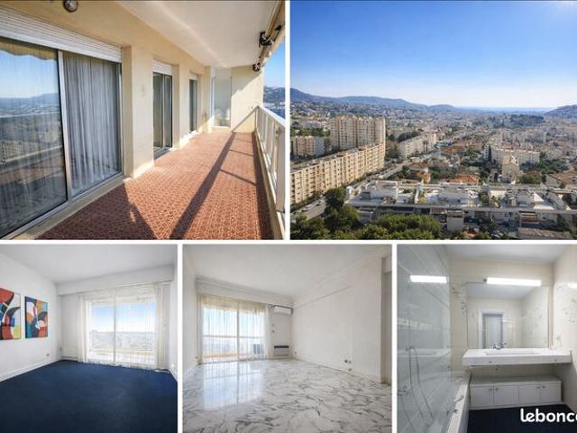 Nice st sylvestre appartement t2/60m² avec terrasse vue mer