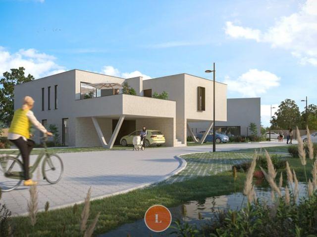 Nieuwbouw gelijkvloerse urban villa met tuin, terras en p.