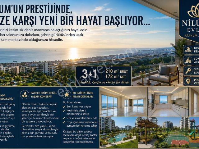 Nilüfer Evleri Sitesinde Deniz Manzaralı Satılık Sıfır 3+1 Daire