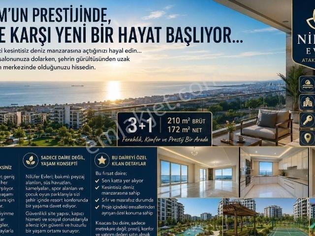 Nilüfer Evleri Sitesinde Deniz Manzaralı Satılık Sıfır 3+1 Daire