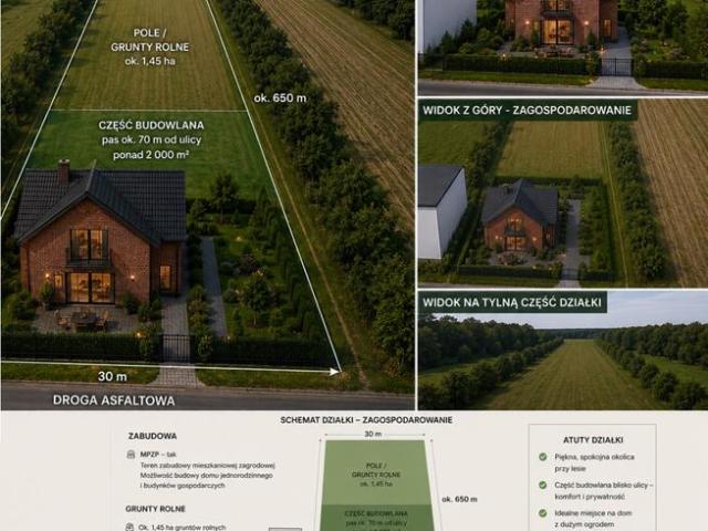 Niwa Działka rolno budowlana 1,75 ha Puławski