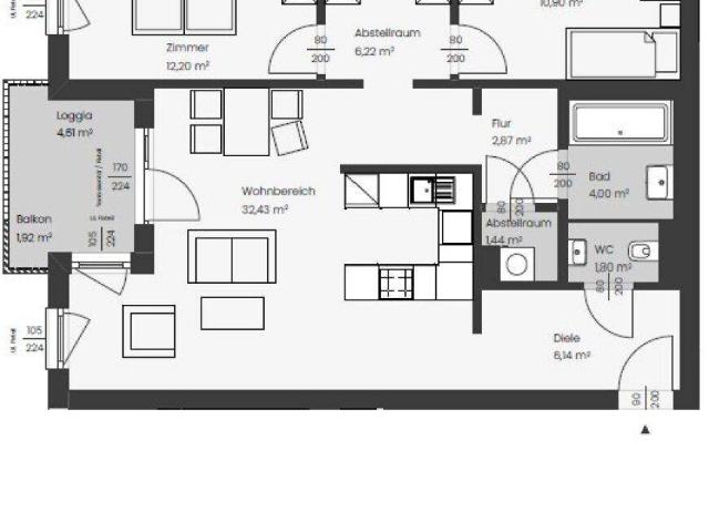 NOCH VIELE GRUNDRISSE ZUR AUSWAHL moderne 3 Zimmer NEUBAUWOHNUNG mit Loggia leistbarer Neubau Nähe St.Pölten / Wohnpark Ober Grafendorf ökologisch, hochmodern, ausgezeichnet