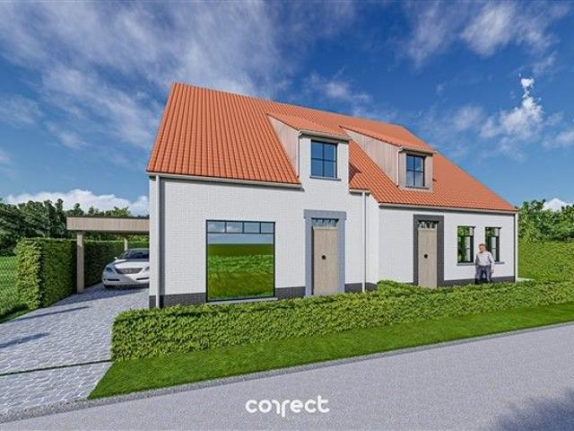 Nog te bouwen nieuwbouw koppelbouw in landelijke stijl met 3