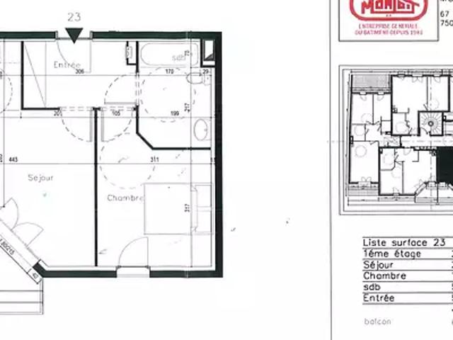 Noisy le Grand 93160 Location appartement 2 pièces t2 balcon