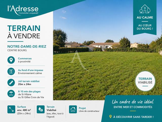 Notre Dame de Riez Vente Terrain 85
