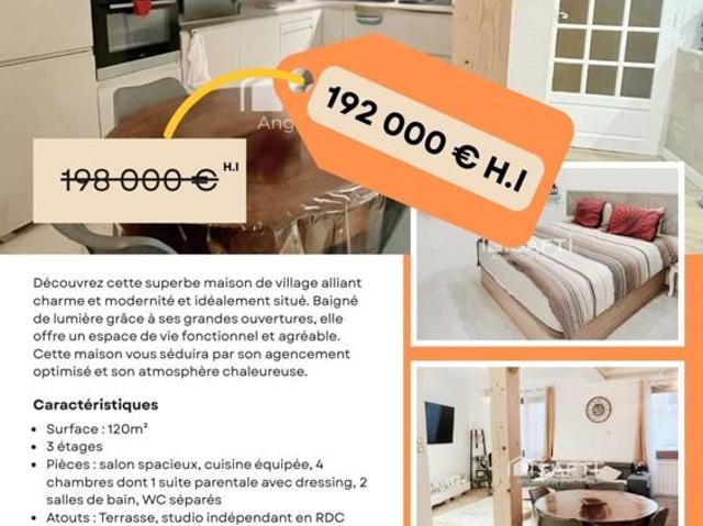 Maison de village + Studio avec Rendement Locatif