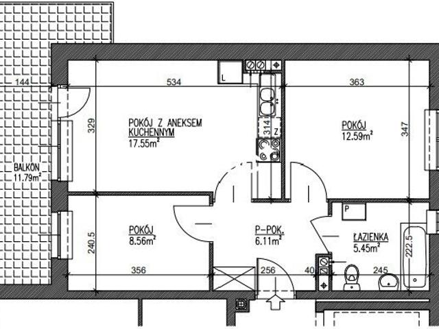 Nowe 49m2 z dużym balkonem, stan deweloperski!