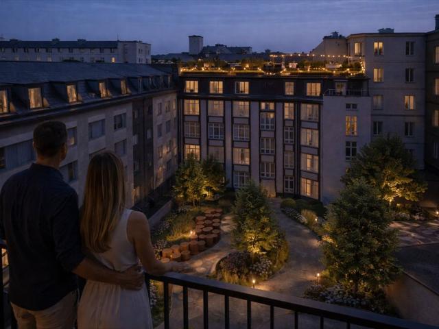 Nowoczesny apartament 3 pok. z wysokimi sufitami i dużymi oknami