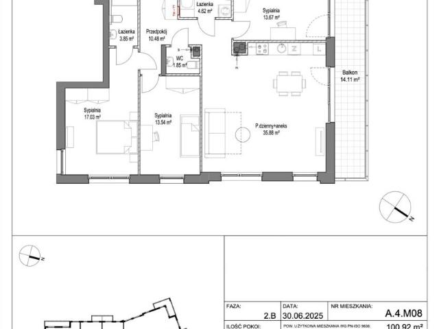 Nowoczesny apartament 4 pokoi z balkonem i widokiem