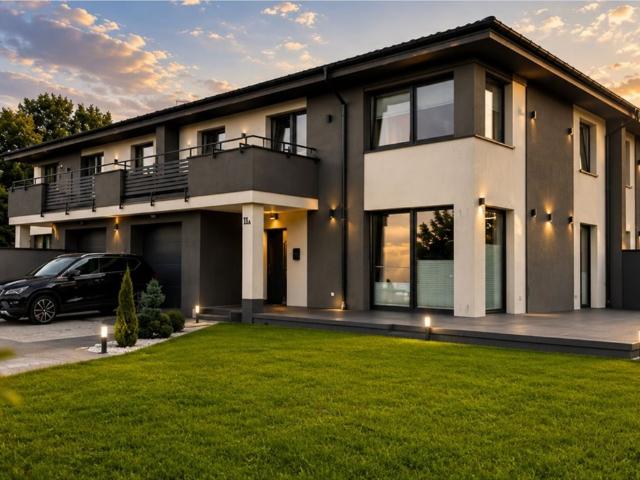 Nowoczesny dom 161 m² z garażem, jasne wnętrza, 4 sypialnie