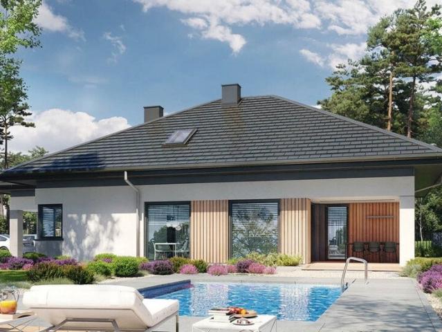 Nowoczesny dom 164m2 z garażem i tarasem w Dąbrówkach