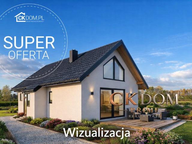Nowoczesny dom z antresolą w Sielec, 56 m², 1000 m² działki