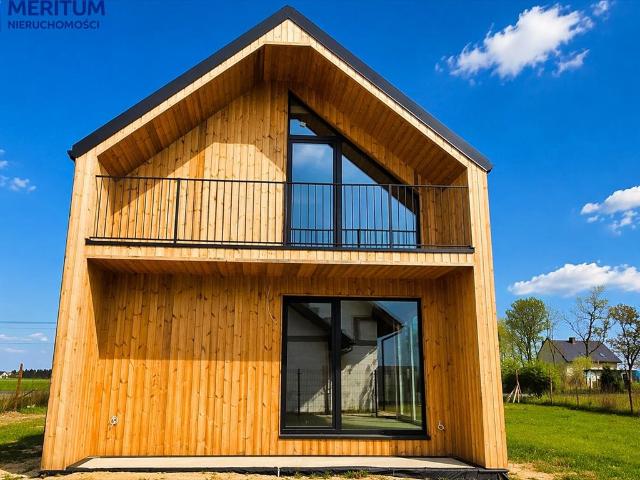 Nowoczesny dom z naturalnych materiałów, 98 m2, Bronisławów