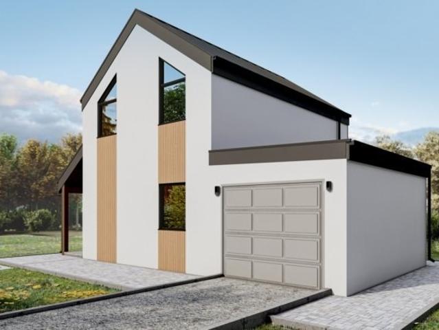 Nowoczesny dom z garażem, 4 sypialnie, taras, 83 m2
