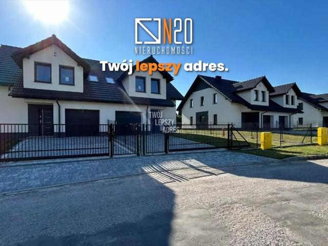Nowoczesny dom bliźniaczy z garażem, 130 m2, stan deweloperski