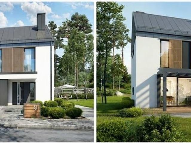 Nowoczesny dom bliźniaczy z dużym ogrodem i tarasem