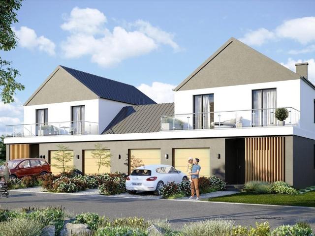 Nowoczesny dom bliźniak 160 m² z garażem i elegancką bryłą