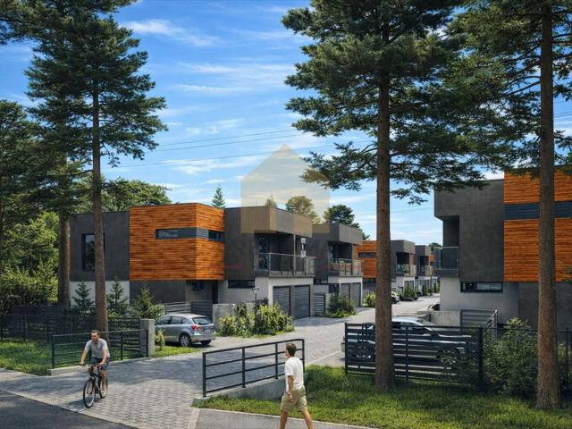 Nowoczesny dom bliźniak z ogrodem i garażem w Lipa Piotrowska
