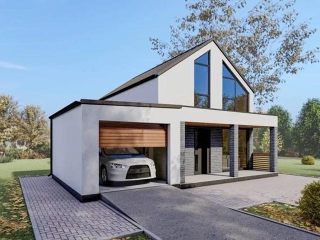 Nowoczesny dom modułowy z garażem i unikalnym designem