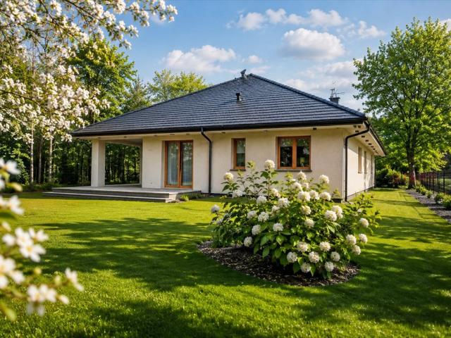 Nowoczesny dom parterowy 250 m2 z dużym tarasem
