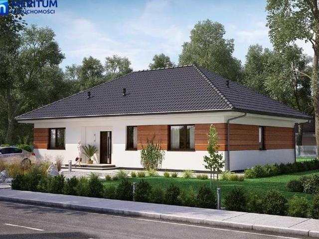 Nowoczesny dom parterowy z dużą działką i zielenią