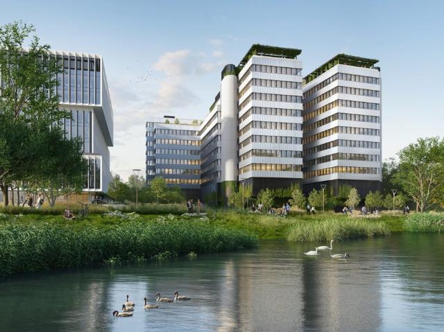 Nowoczesny kompleks biurowy Lakeside nad jeziorem, 2370 m2