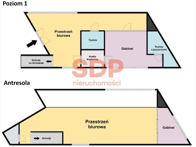 Nowoczesny lokal biurowy 196,5 m2 z antresolą i przeszklonym gabinetem
