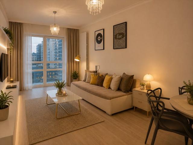 Nowoczesny 2 pokojowy apartament z dużym balkonem, widokiem i klimatyzacją