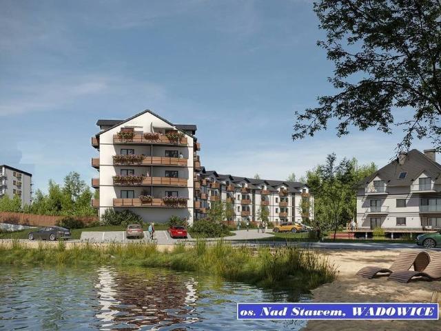 Nowoczesny 3 pokojowy apartament z ogródkiem i stawem