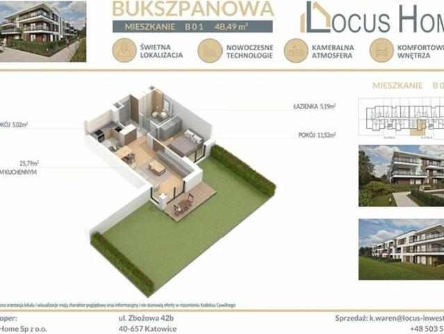 Nowoczesne mieszkanie 2 pokojowe z OGRÓDKIEM