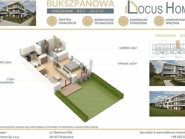 Nowoczesne mieszkanie 2 pokojowe z ogródkiem