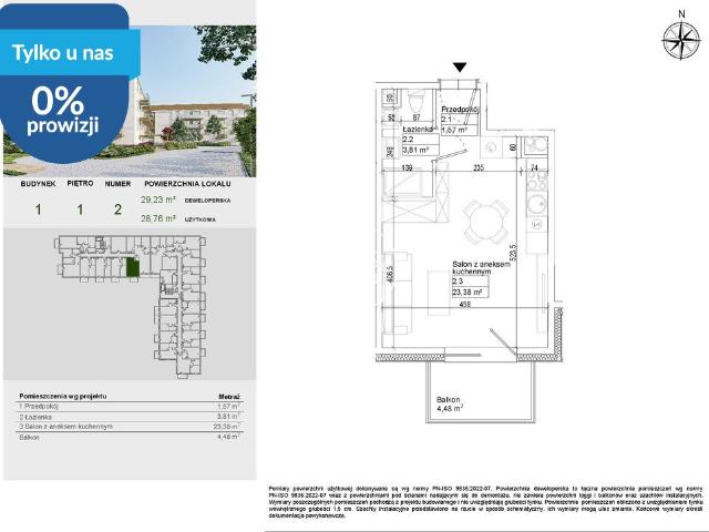 Nowoczesne 28,76 m² w Osielsku – idealne dla singla