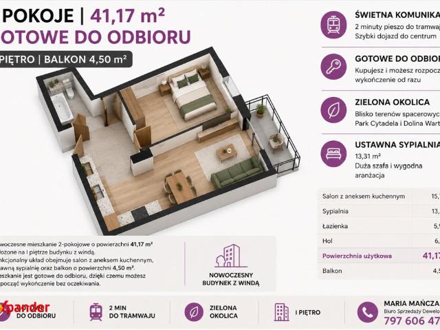 Nowoczesne 2 pokojowe mieszkanie z balkonem i windą zapraszam