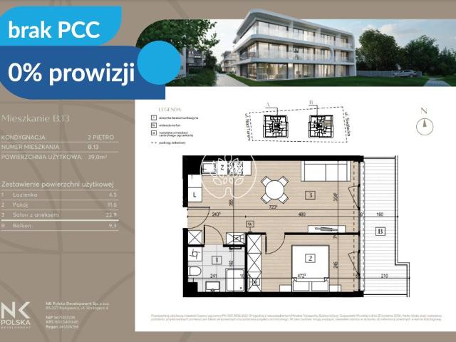 Nowoczesne 2 pokojowe mieszkanie z balkonem w Czyżkówku