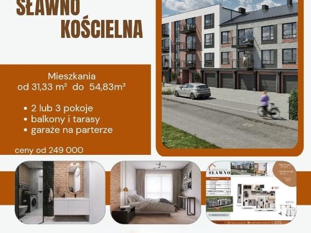 Nowoczesne 2 pokojowe mieszkanie z balkonem w Sławnie