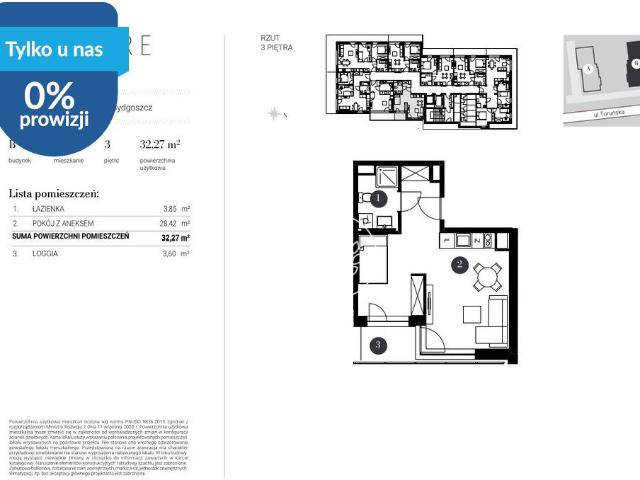 Nowoczesne 33,29 m² z panoramicznym tarasem w Bydgoszczy polecam!