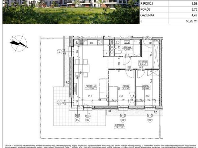Nowoczesne 3 pokojowe mieszkanie 56 m² w Fordonie polecam!