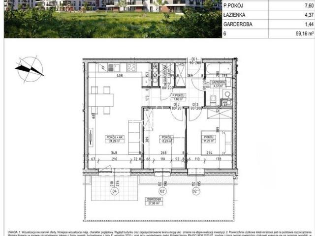 Nowoczesne 3 pokojowe mieszkanie 59 m² w Fordonie polecam