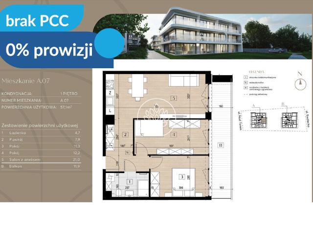 Nowoczesne 3 pokojowe mieszkanie z ogródkiem i garażem