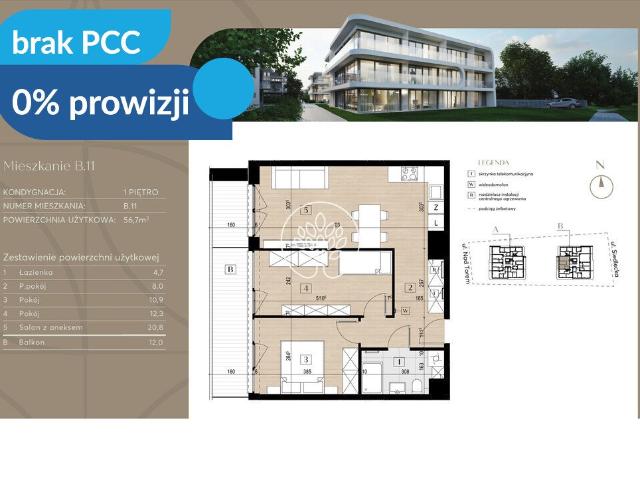 Na sprzedaż nowoczesne 3 pokojowe mieszkanie z ogródkiem i garażem
