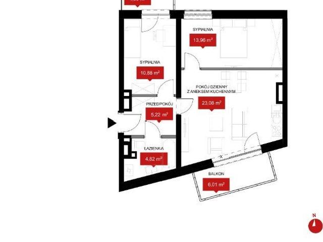 Nowoczesne 3 pokojowe mieszkanie z balkonem i parkingiem