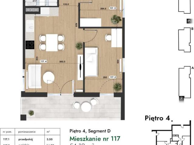 Nowoczesne 3 pokojowe mieszkanie z balkonem i garażem