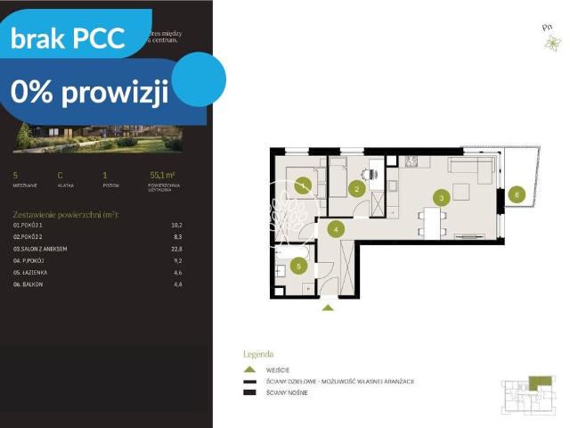 Nowoczesne 3 pokojowe mieszkanie z dużymi balkonami Kanał Bydgoski