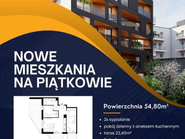 Nowoczesne 3 pokojowe mieszkanie z tarasem i balkonami