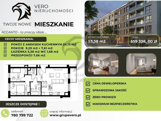 Nowoczesne 3 pokojowe mieszkanie z 2 łazienkami