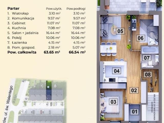 Do sprzedania nowoczesne 3 pokojowe mieszkanie z ogrodem 70 m²