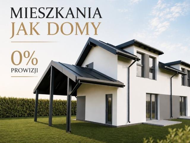 Nowoczesne 4 pokojowe mieszkanie z ogrodem i wiatą