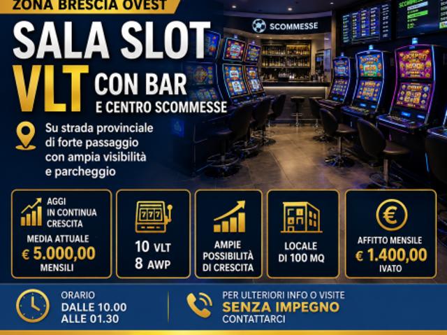 Nuova Sala Slot con VLT, Centro Scommesse e angolo bar rif. SLOT21